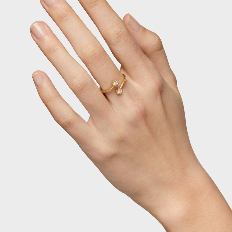 offener goldring mit im labor gezüchteten diamanten von tous lili