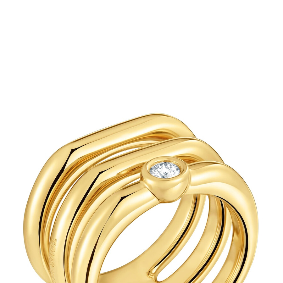 dreifachring aus 18-karätigem gold über silber mit im labor gezüchtetem diamanten linie lgd
