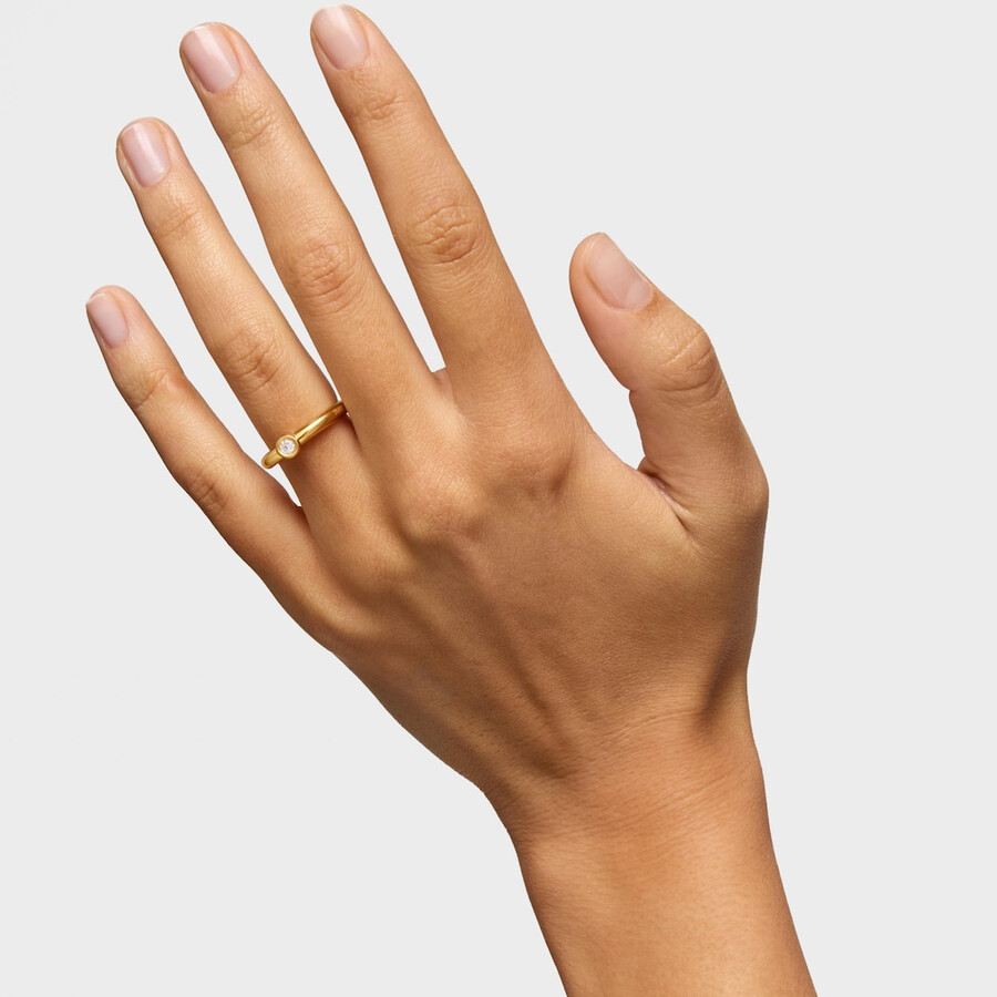 breiter ring aus 18-karätigem gold über silber mit im labor gezüchtetem diamanten linie lgd.