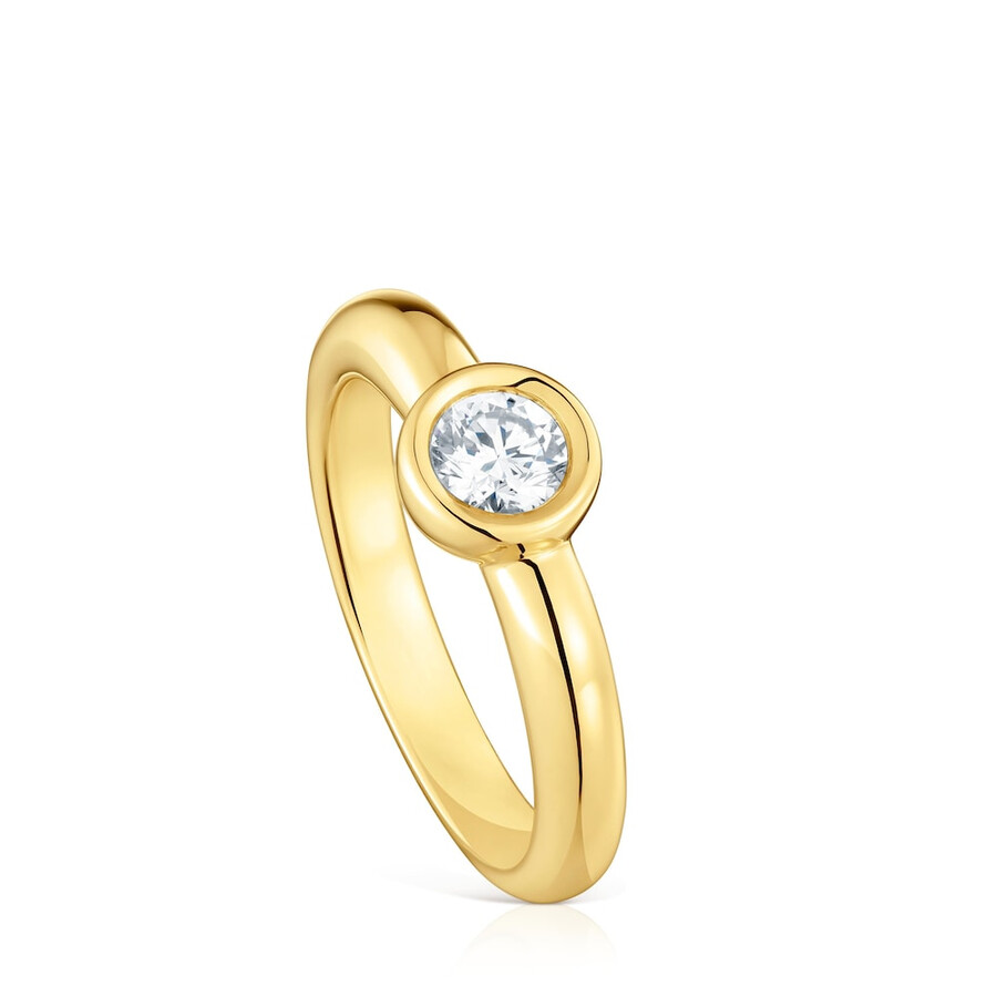 breiter ring aus 18-karätigem gold über silber mit im labor gezüchtetem diamanten linie lgd.