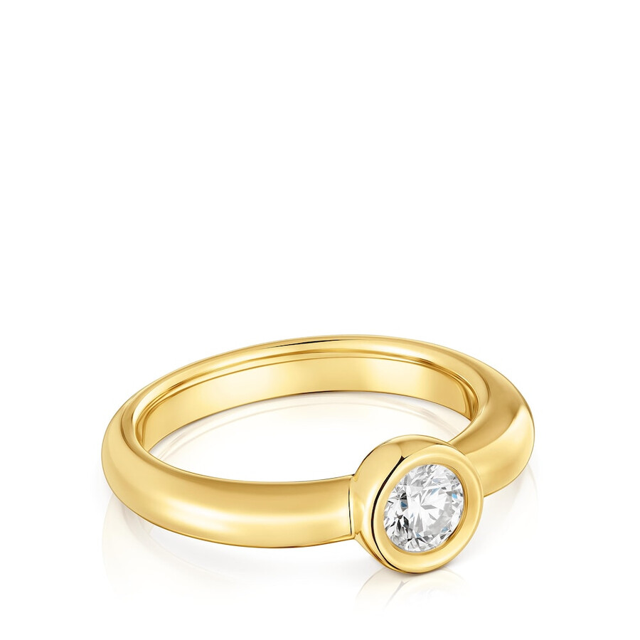 breiter ring aus 18-karätigem gold über silber mit im labor gezüchtetem diamanten linie lgd.