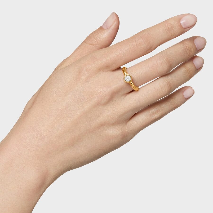 breiter ring aus 18-karätigem gold über silber mit im labor gezüchtetem diamanten linie lgd.