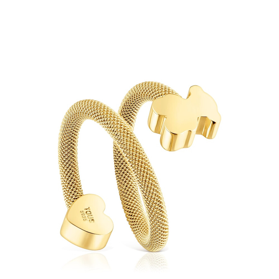 spiralring mit 18-karätiger vergoldung auf silber und motiven icon mesh