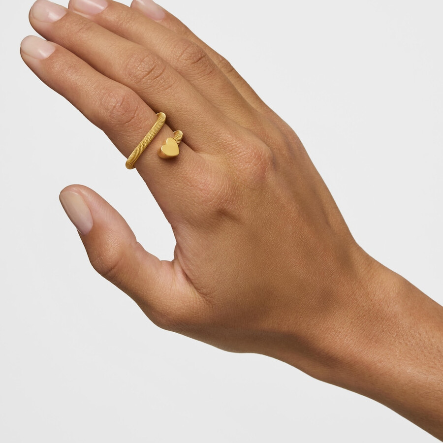 spiralring mit 18-karätiger vergoldung auf silber und motiven icon mesh
