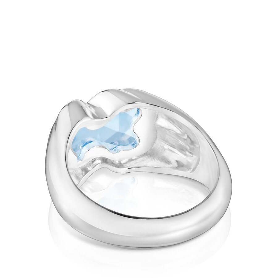 mittelgroßer silberring mit im labor gezüchtetem blauem spinell icon color lgg