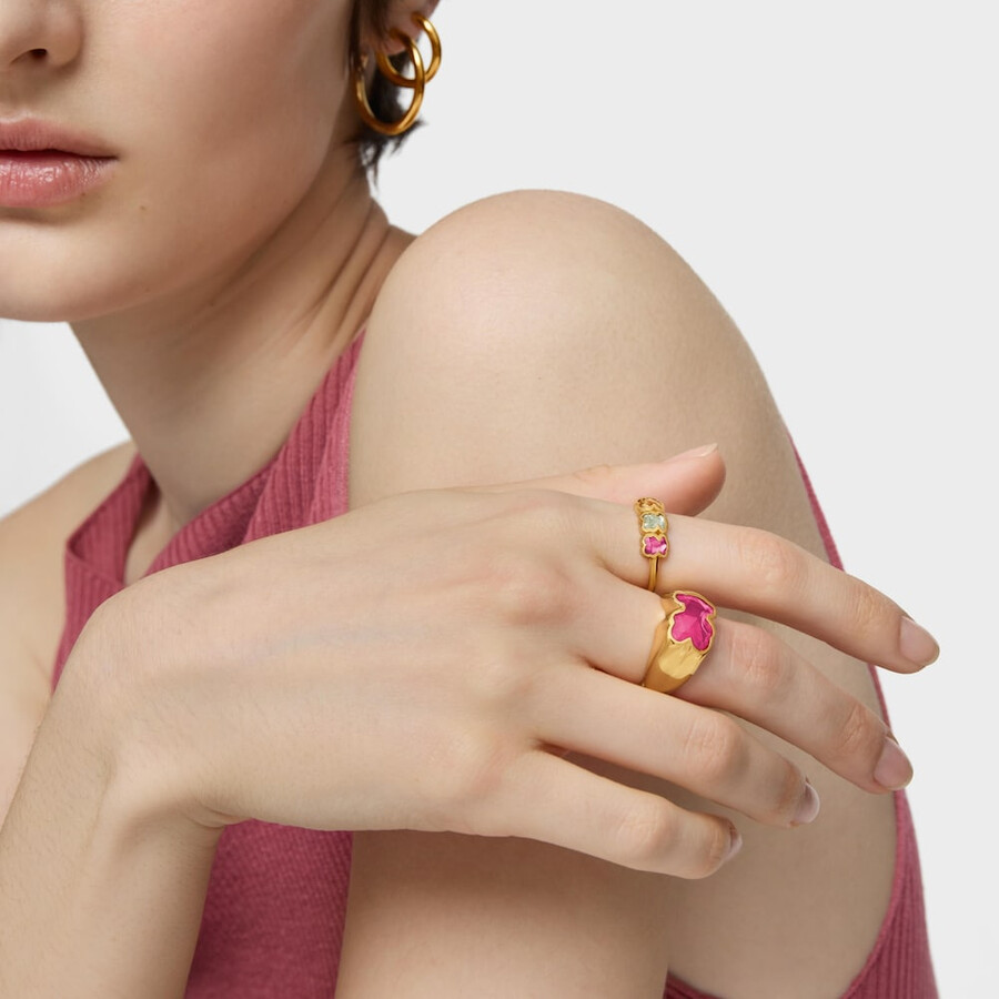 ring mit 18-karätiger vergoldung auf silber und im labor gezüchteten edelsteinen icon color lgg