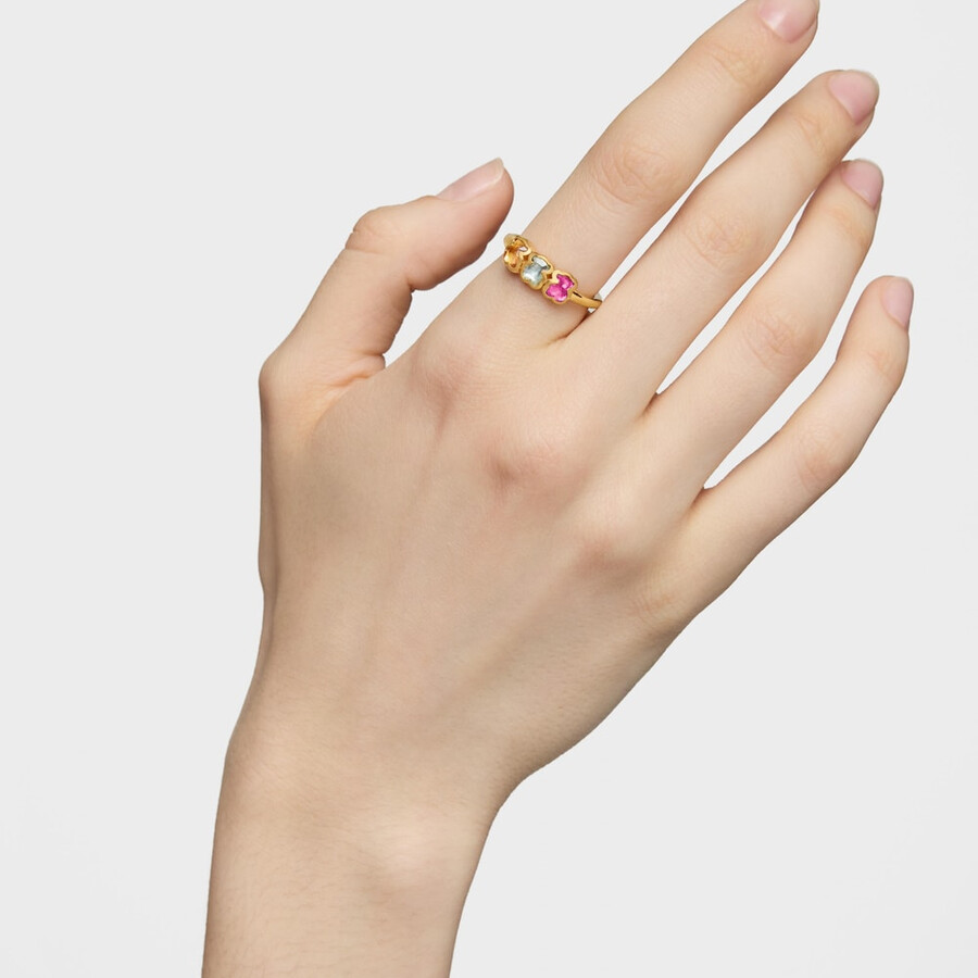 ring mit 18-karätiger vergoldung auf silber und im labor gezüchteten edelsteinen icon color lgg