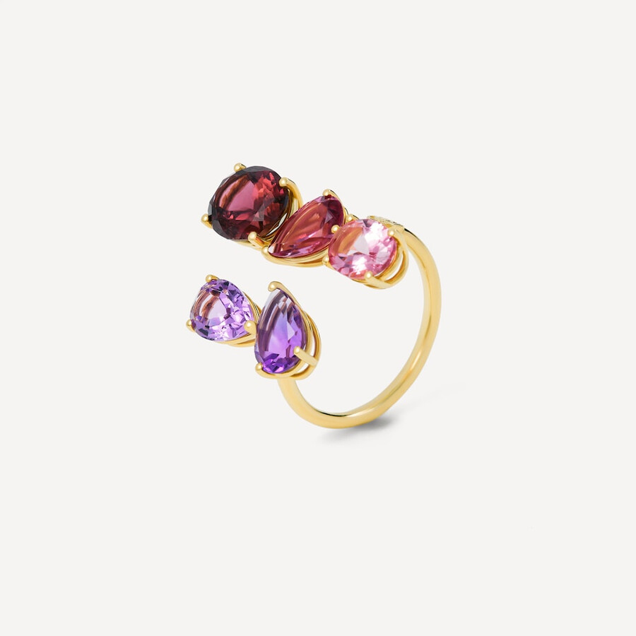 offener goldring mit turmalin und amethyst tous atelier