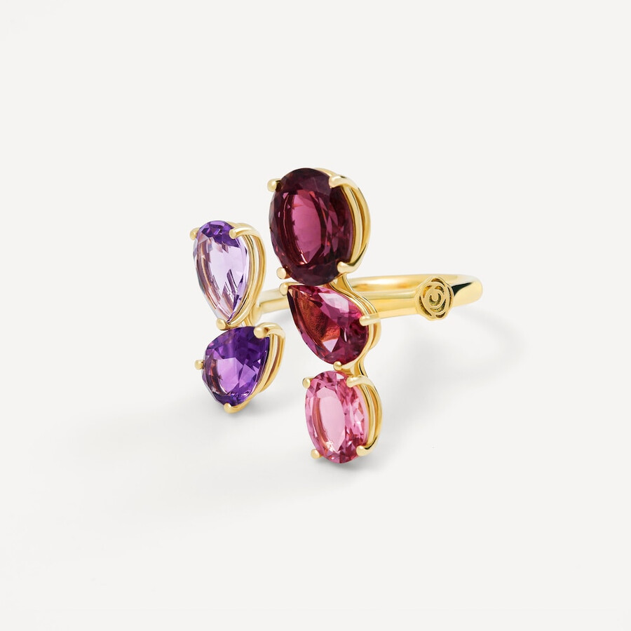 offener goldring mit turmalin und amethyst tous atelier