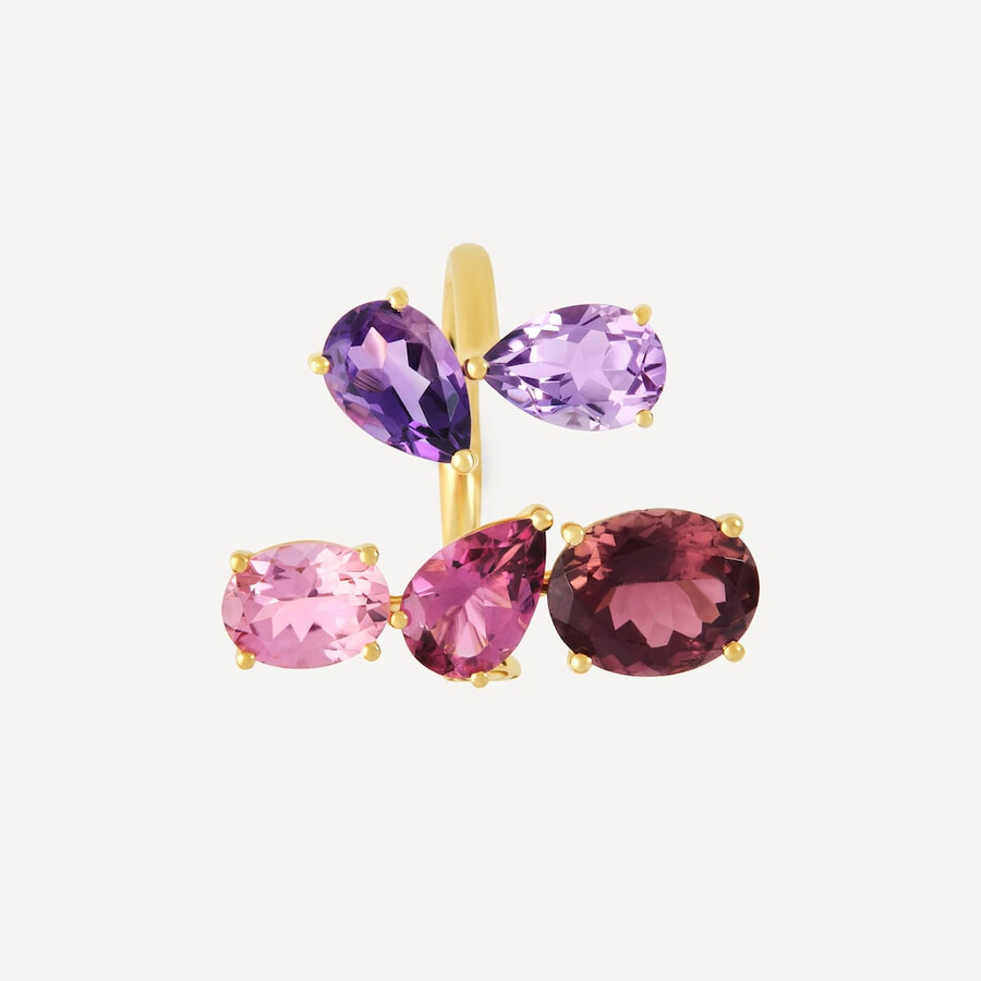 offener goldring mit turmalin und amethyst tous atelier