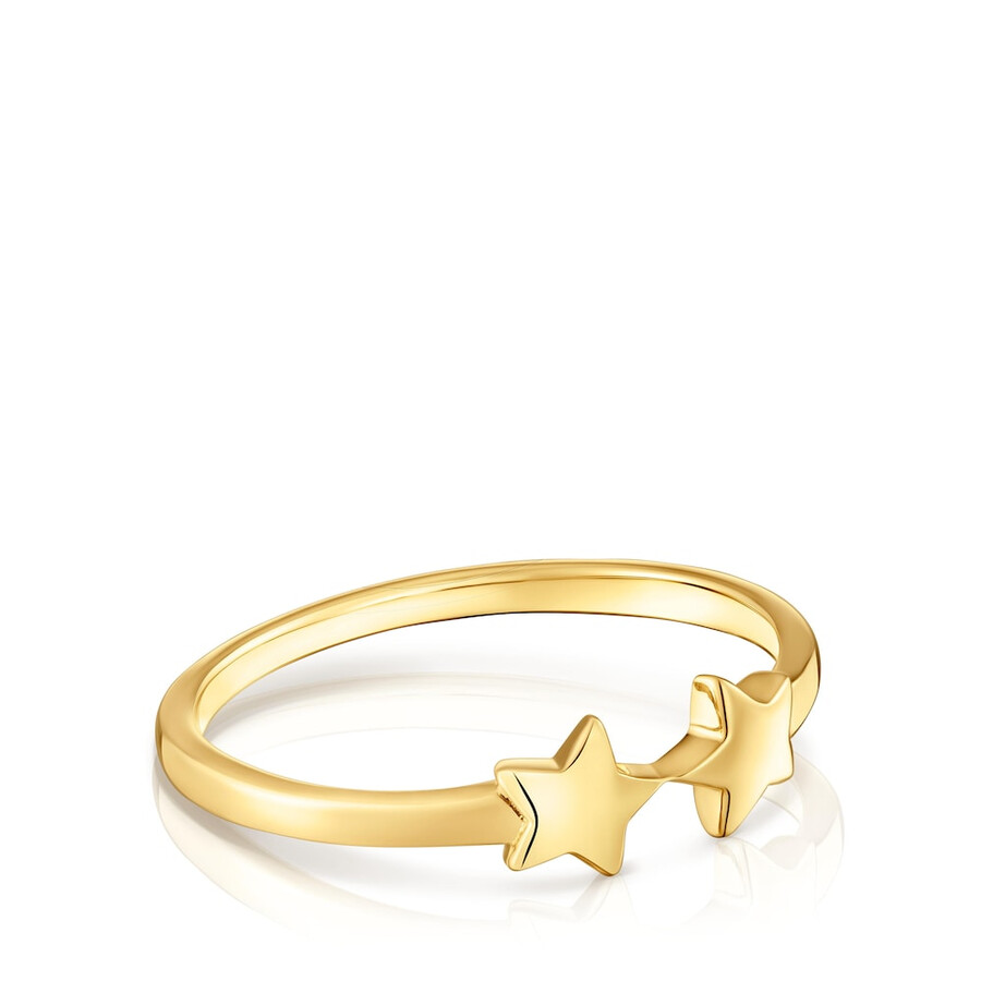 offener ring mit 18-karätiger vergoldung auf silber und sternenmotiven von tous