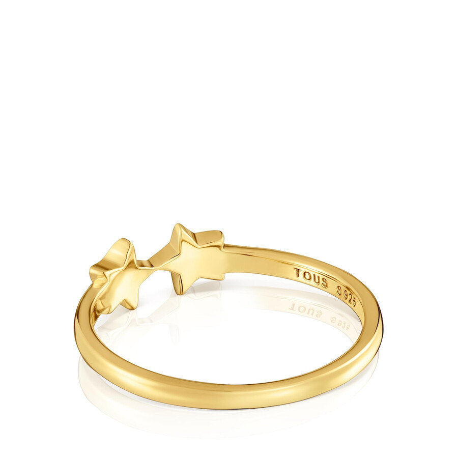 offener ring mit 18-karätiger vergoldung auf silber und sternenmotiven von tous