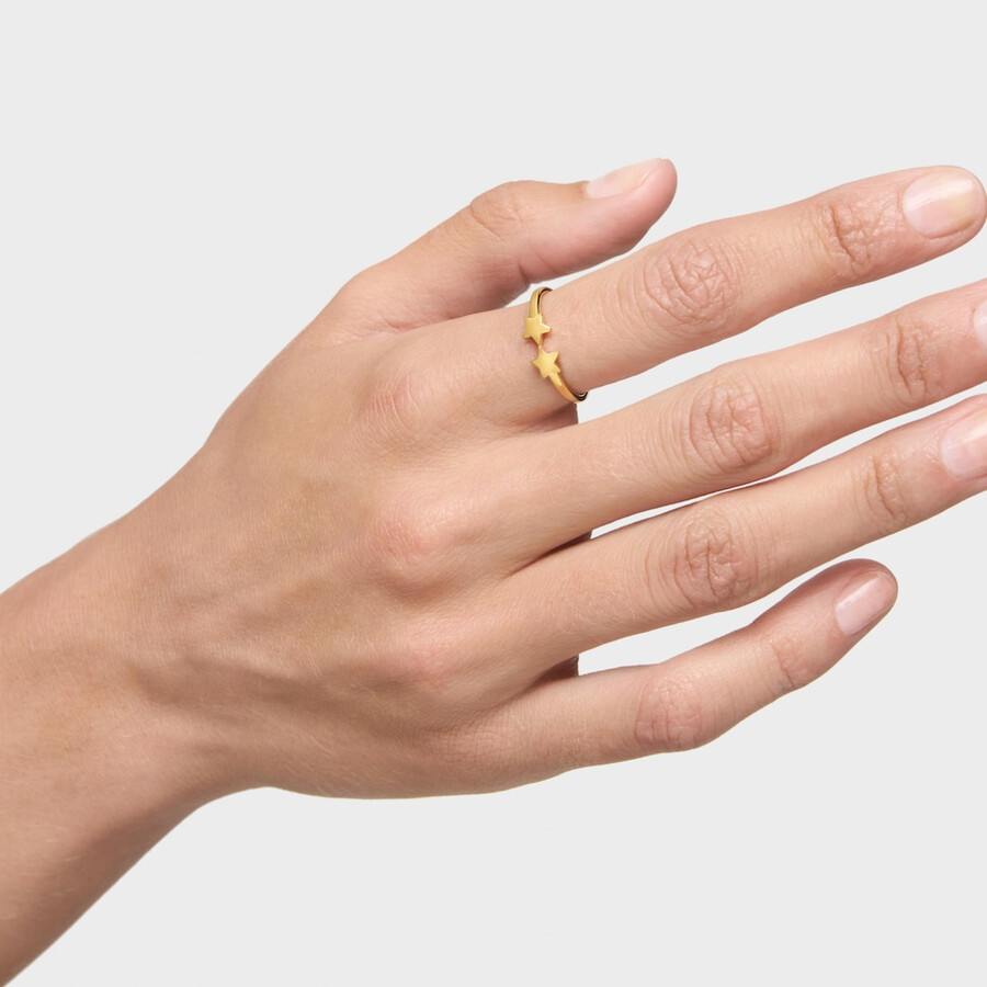 offener ring mit 18-karätiger vergoldung auf silber und sternenmotiven von tous