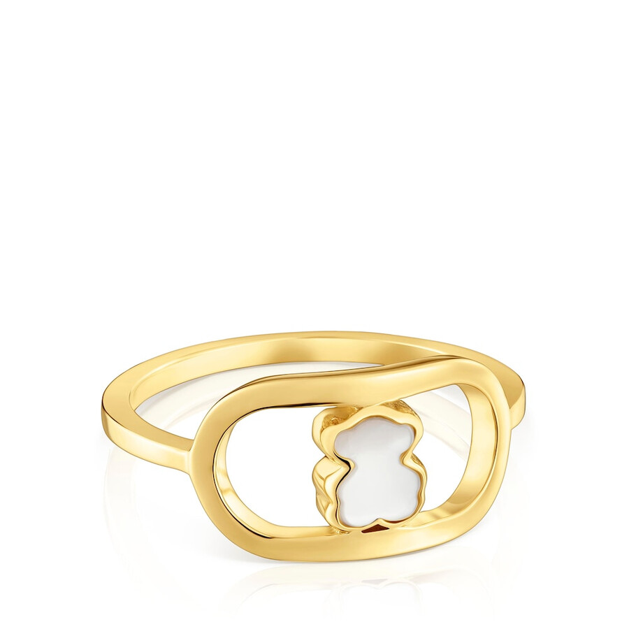ring mit 18-karätiger vergoldung auf silber und perlmutt tous camille