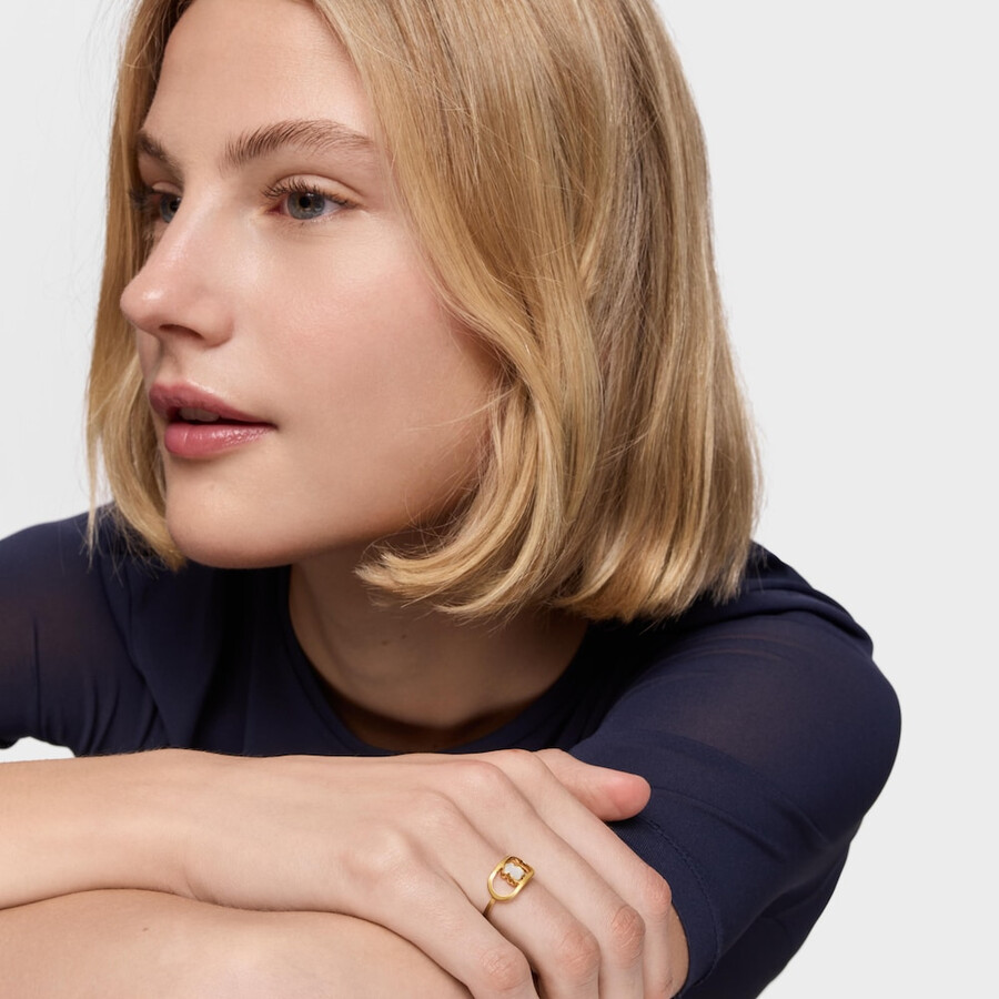 ring mit 18-karätiger vergoldung auf silber und perlmutt tous camille