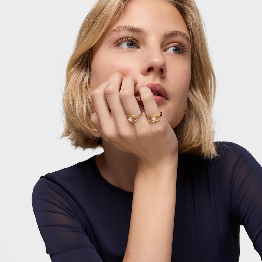 ring mit 18-karätiger vergoldung auf silber und perlmutt tous camille