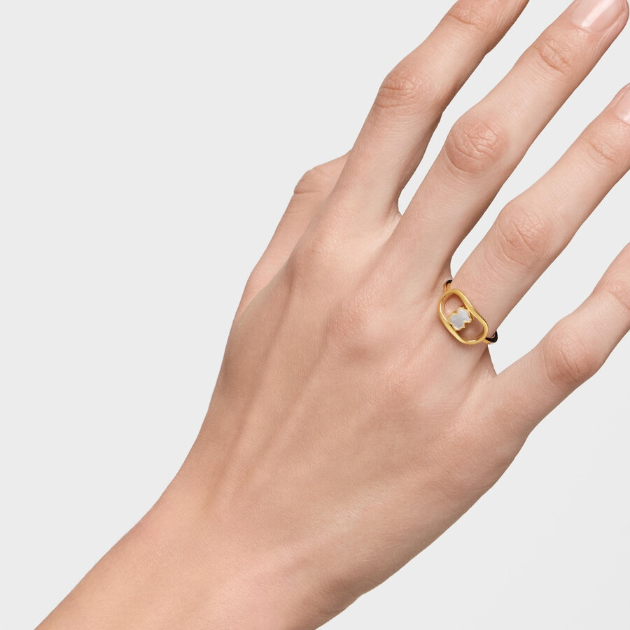 ring mit 18-karätiger vergoldung auf silber und perlmutt tous camille
