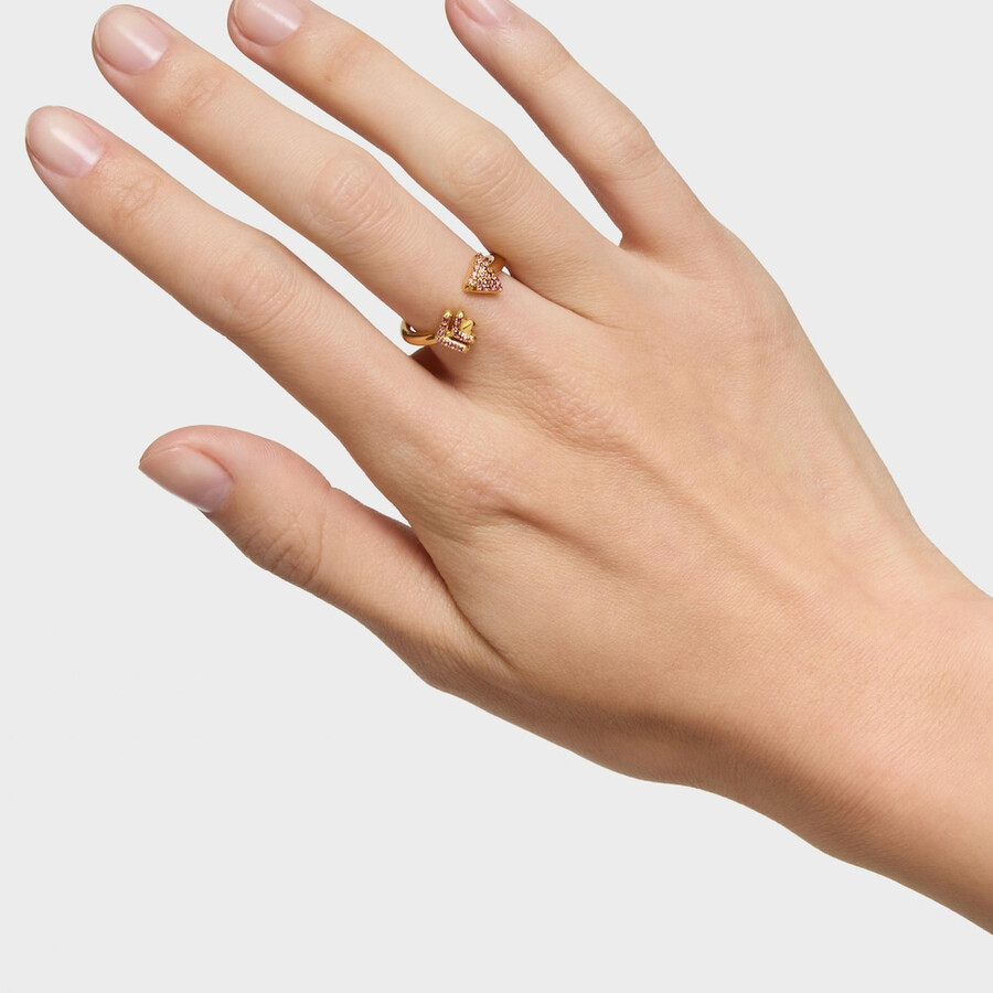offener ring mit 18-karätiger vergoldung auf silber und rhodolithen von tous flechazo