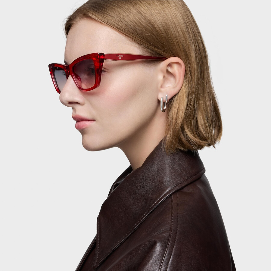 transparente rote sonnenbrille