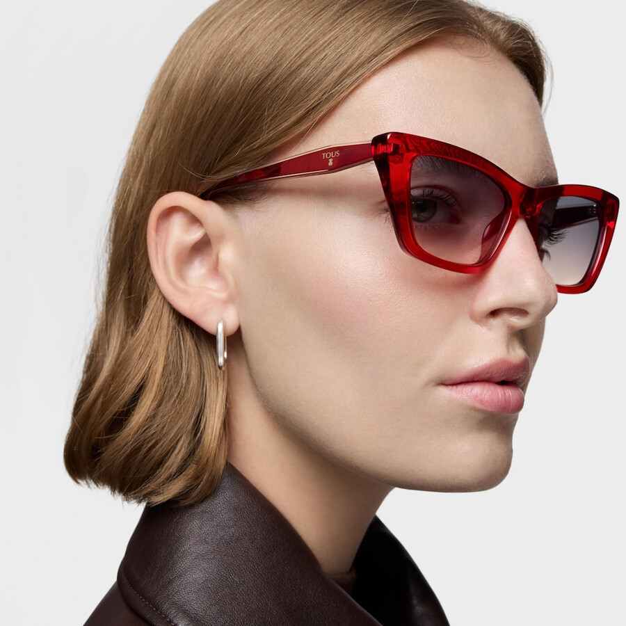 transparente rote sonnenbrille