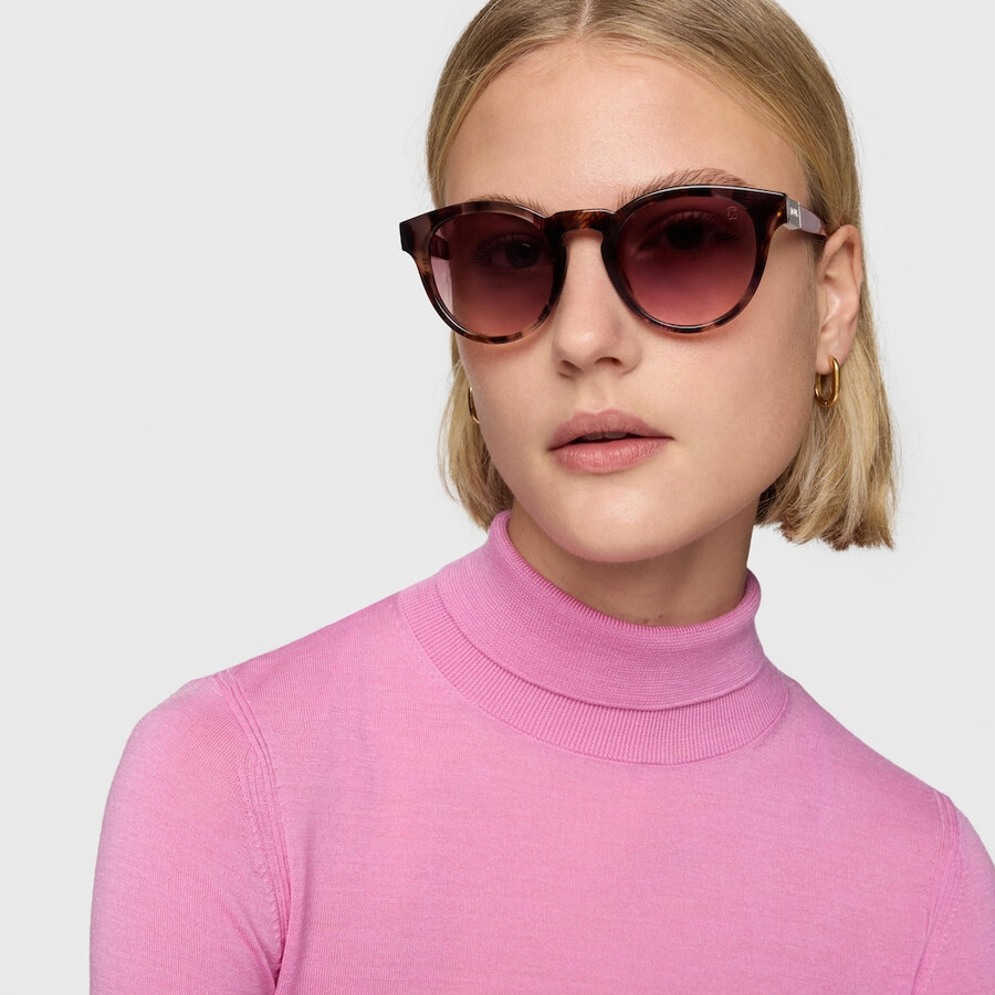 burgunderfarbene sonnenbrille rund mesh
