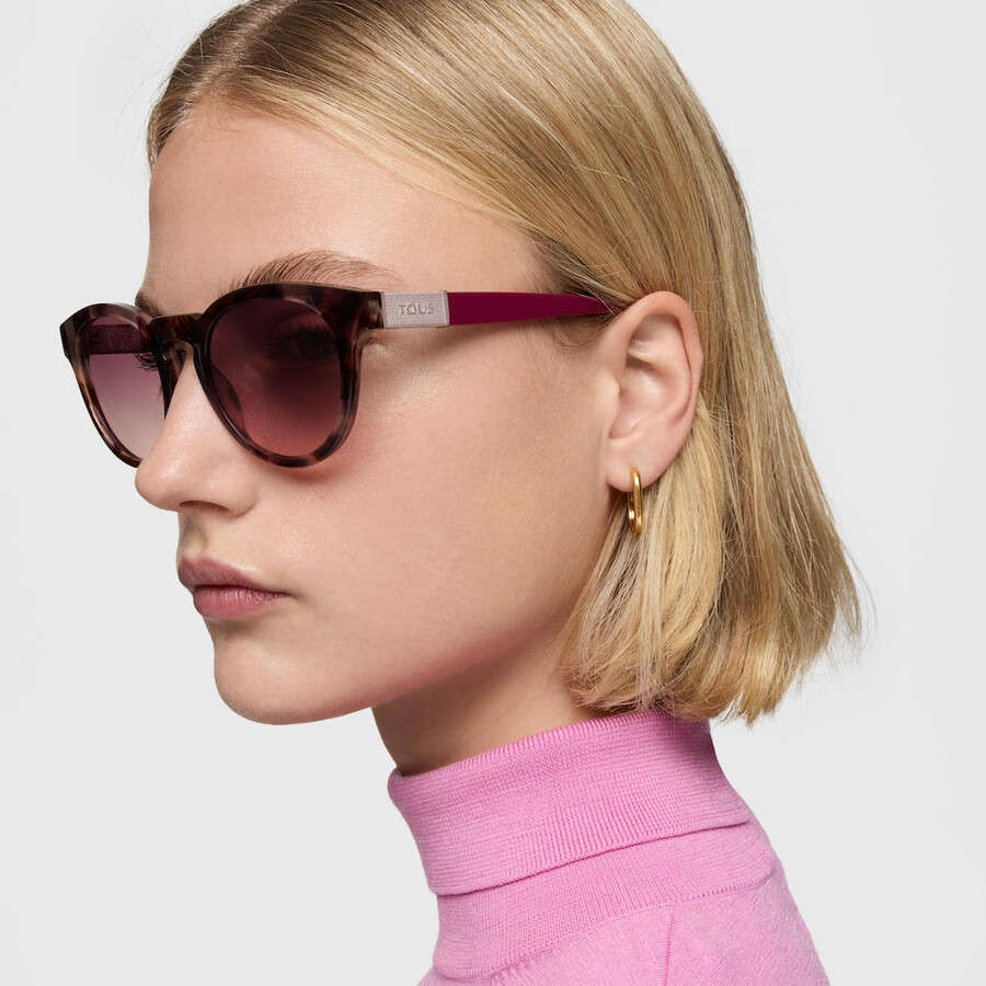 burgunderfarbene sonnenbrille rund mesh