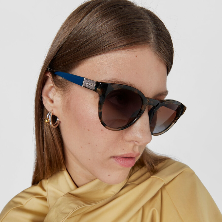 runde blaue sonnenbrille aus mesh