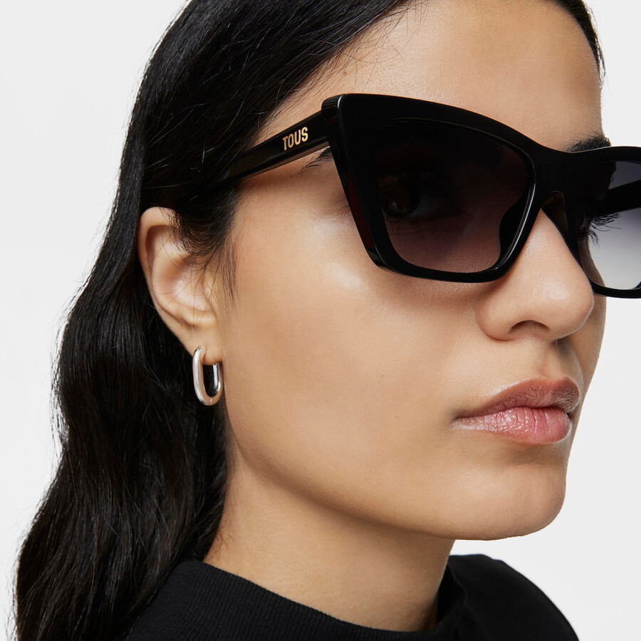 schwarze sonnenbrille mit tous-logo-farbblock