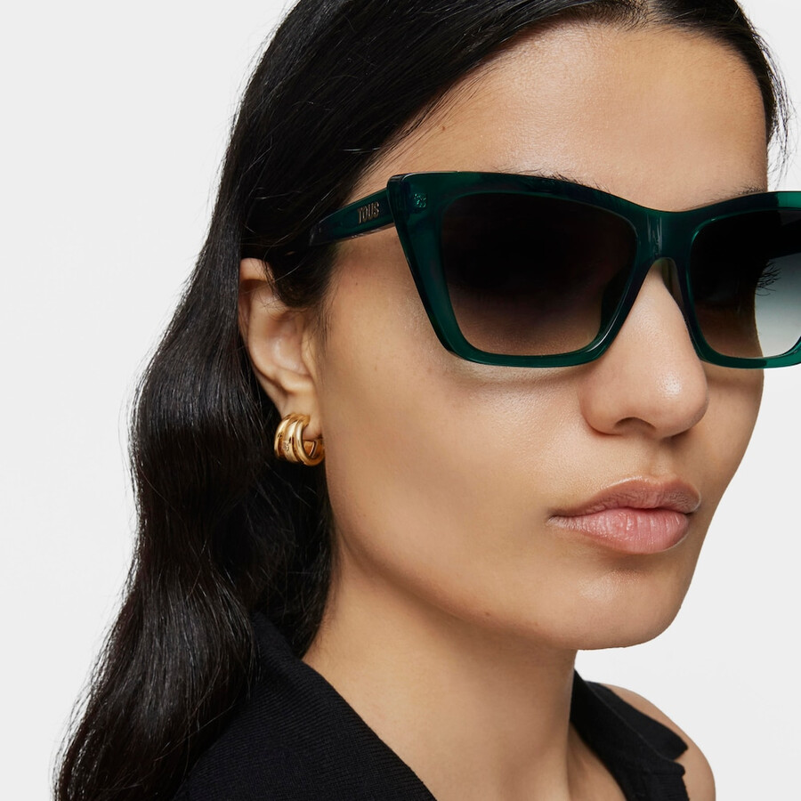 grüne sonnenbrille mit tous-logo-farbblock