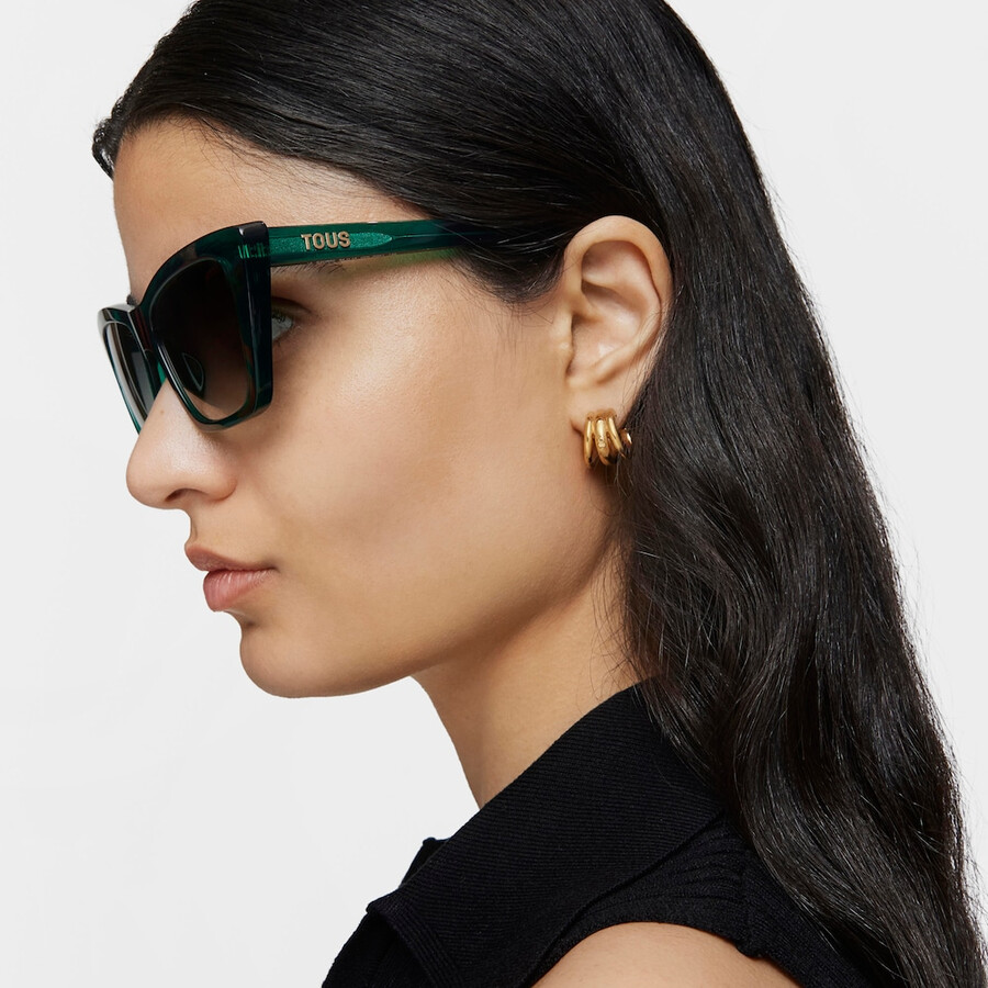 grüne sonnenbrille mit tous-logo-farbblock