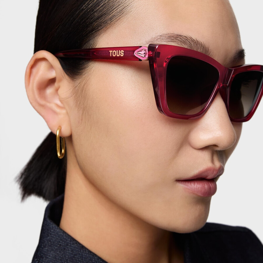 pinkfarbene sonnenbrille mit tous-logo farbblock