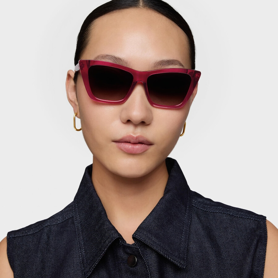 pinkfarbene sonnenbrille mit tous-logo farbblock