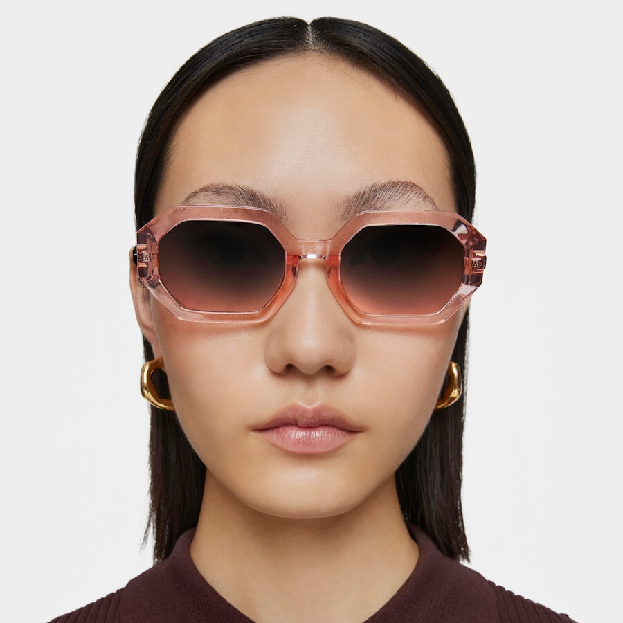 transparente rosa sonnenbrille tous geometric