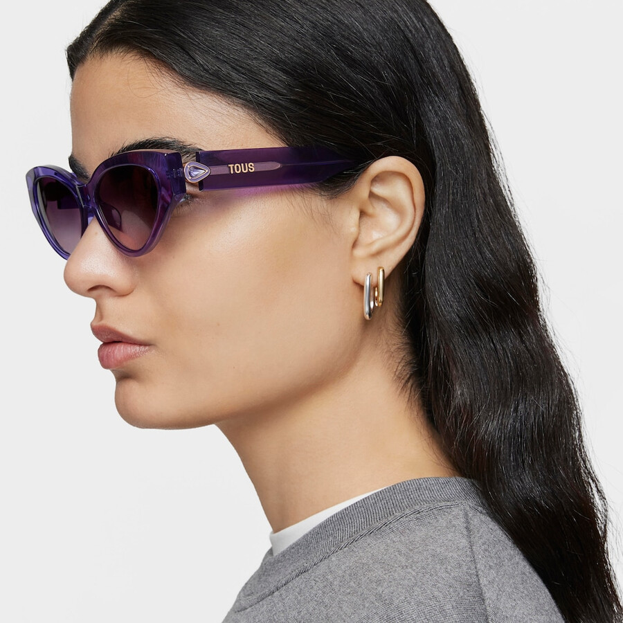 lilafarbene sonnenbrille tous cat eye