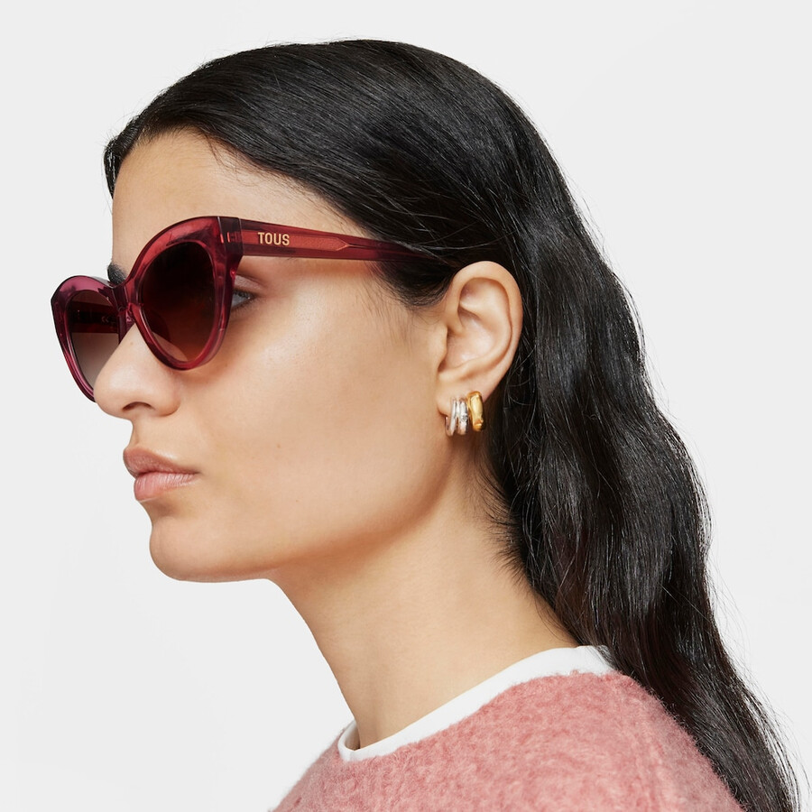 burgunderfarbene sonnenbrille tous butterfly