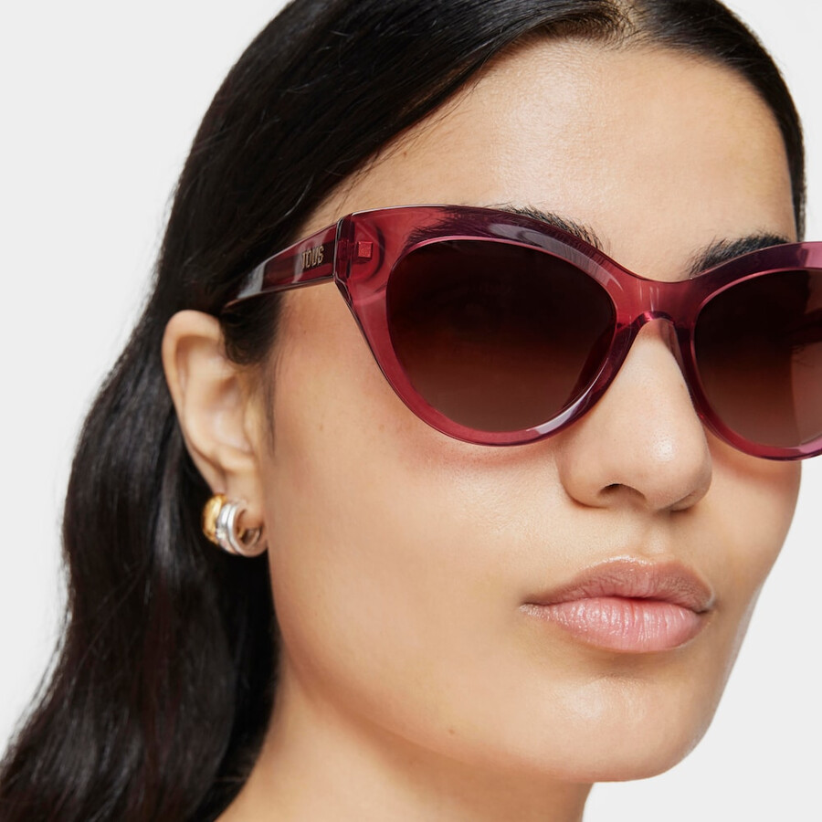 burgunderfarbene sonnenbrille tous butterfly