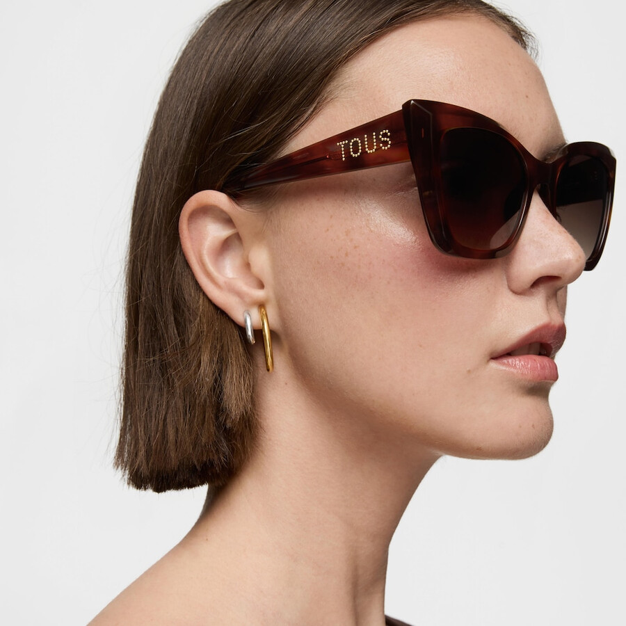 sonnenbrille in havannafarben mit tous facettenlogo