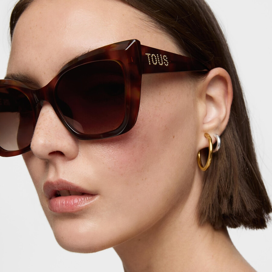 sonnenbrille in havannafarben mit tous facettenlogo