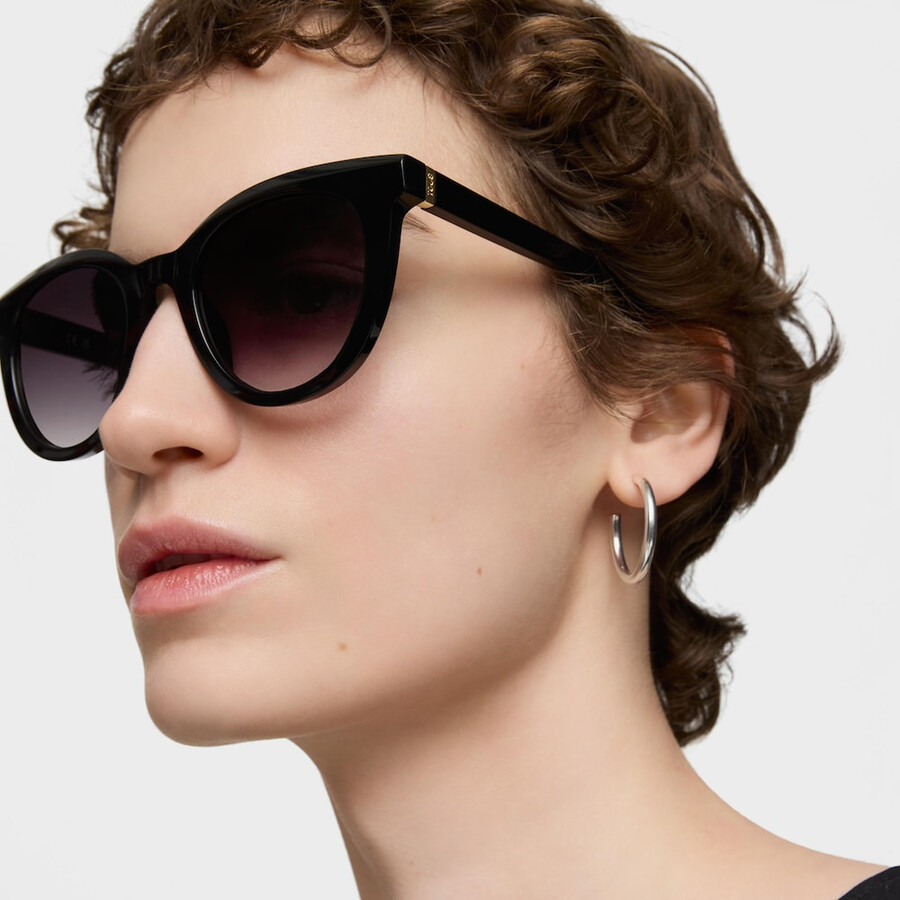 schwarze sonnenbrille tous round logo