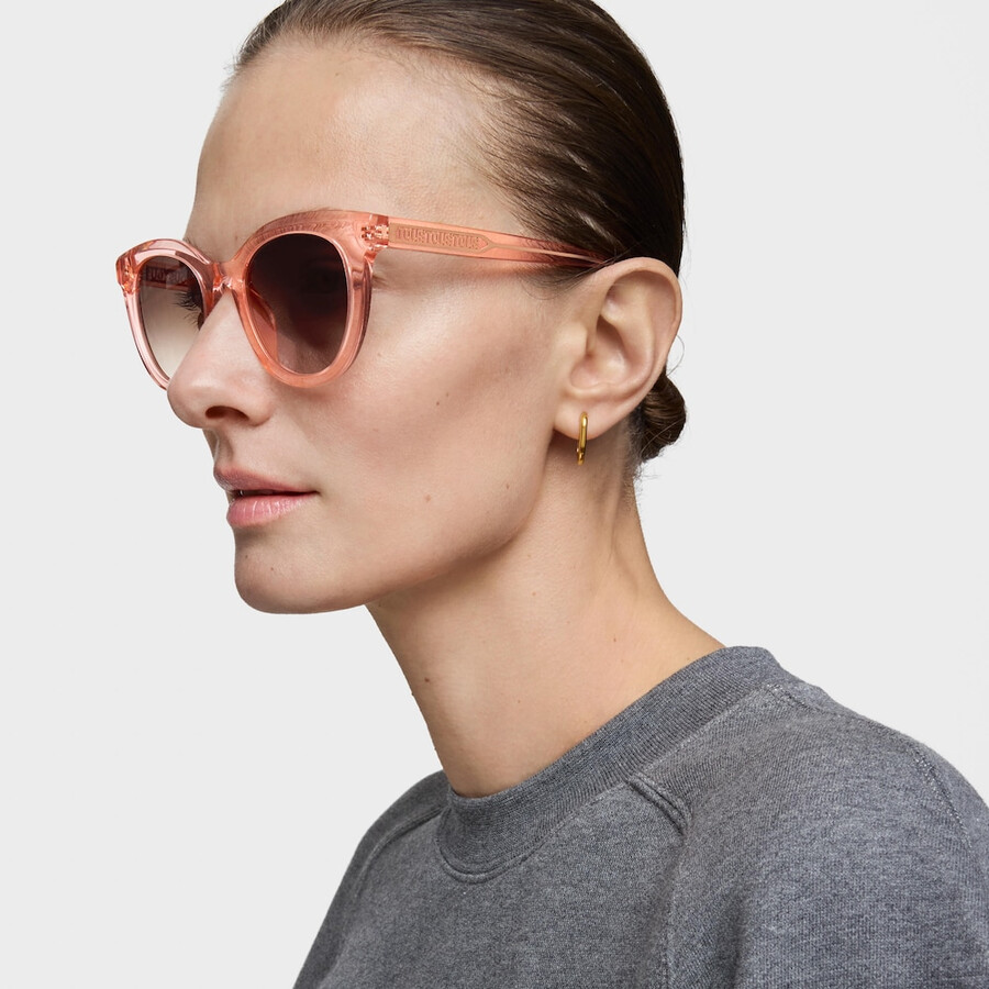 pinke sonnenbrille tous rundes logo