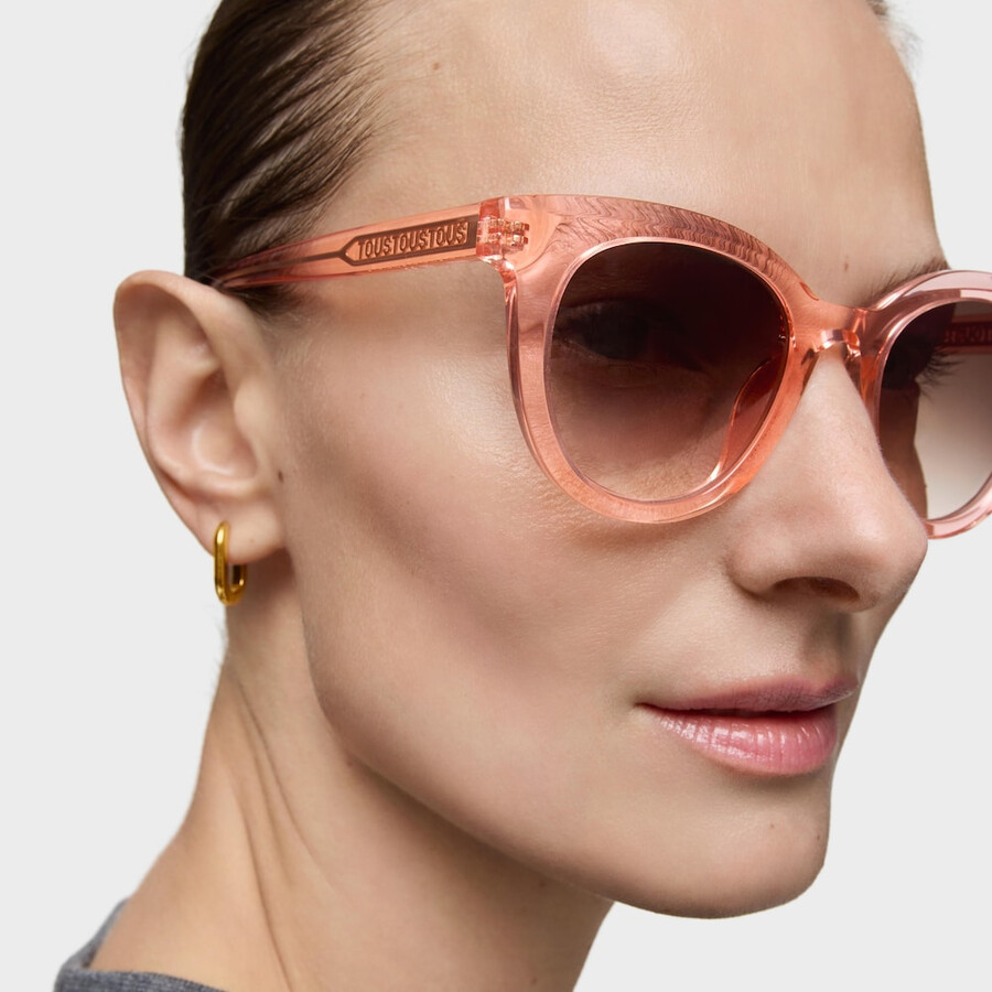pinke sonnenbrille tous rundes logo