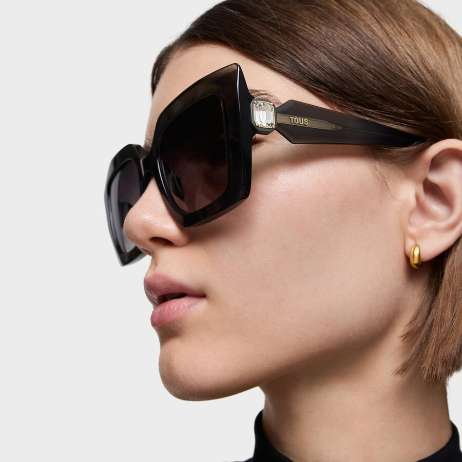 grüne sonnenbrille tous facettierter stein