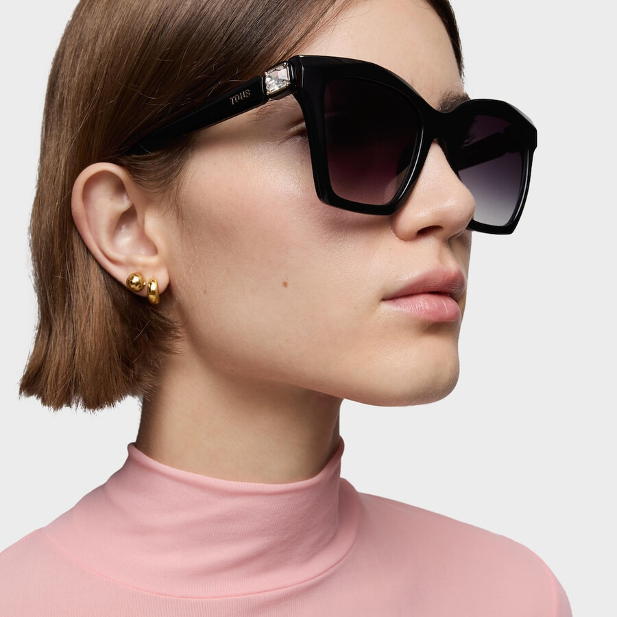 schwarze sonnenbrille tous facettierter stein