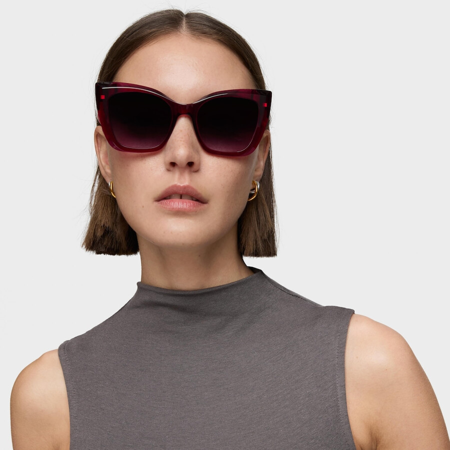 pinke sonnenbrille tous facettiertes logo