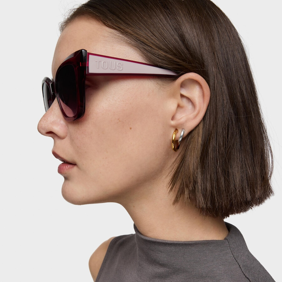 pinke sonnenbrille tous facettiertes logo