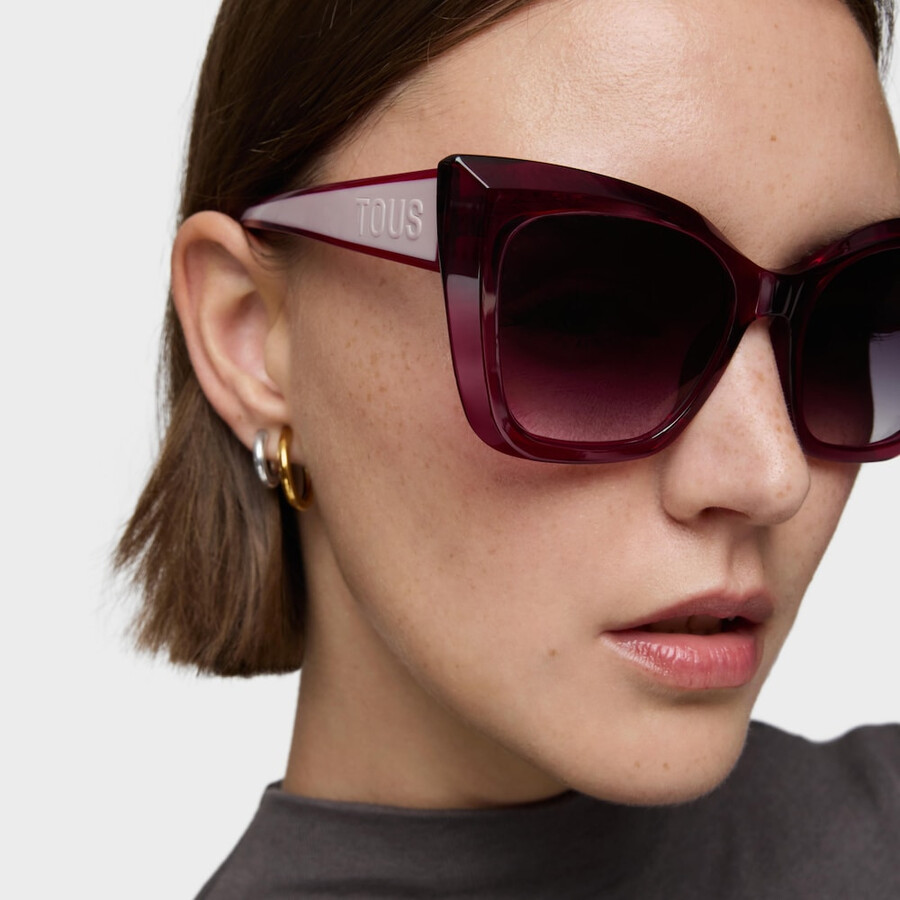 pinke sonnenbrille tous facettiertes logo