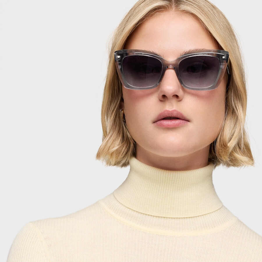 graue sonnenbrille tous facettiertes logo