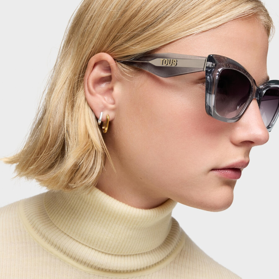 graue sonnenbrille tous facettiertes logo