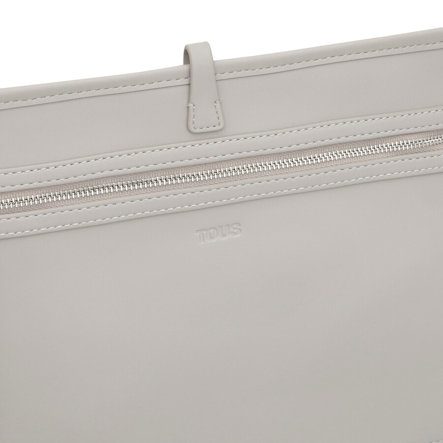große wendbare tragetasche in taupe-farbe von tous double way bear