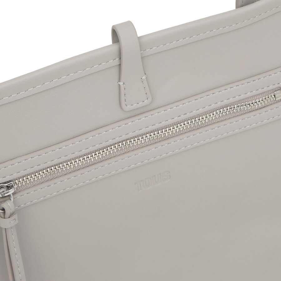 mittelgroße wendbare tragetasche in taupe-farbe von tous double way bear